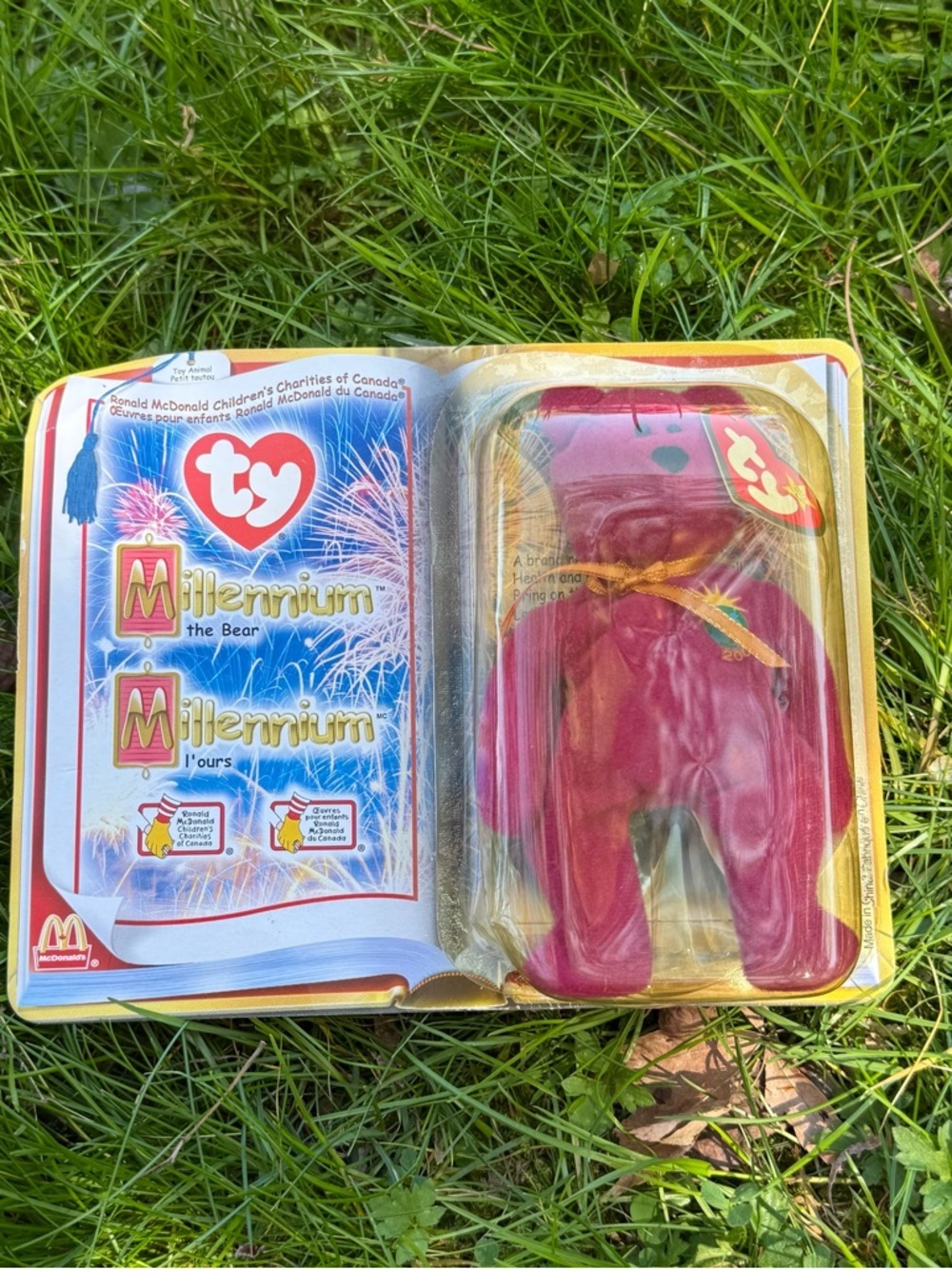 McDonald's Ty Teenie Beanie Babies 2000 MILLENNIUM Bear Vintage Canada french